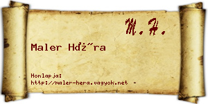 Maler Héra névjegykártya